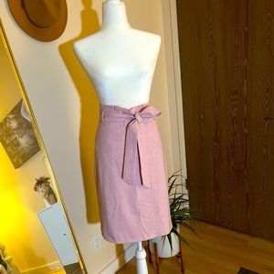 Belted pink rose skirt with back slit